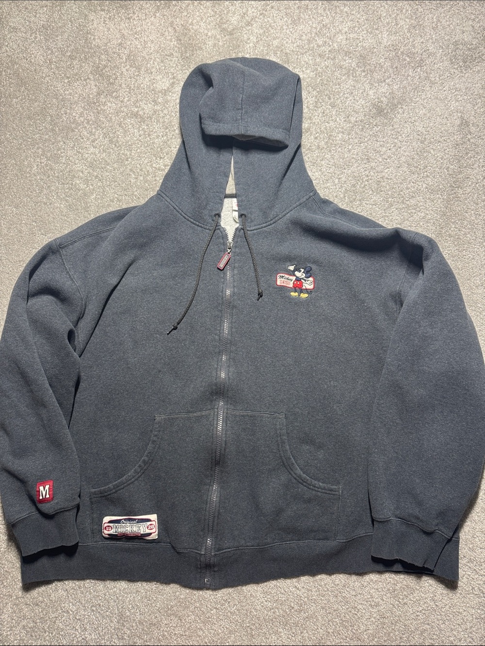 VINTAGE DISNEY STORE ZIP HOODIE SIZE XXL EMBROIDERED MICKEY MOUSE COAT JACKET